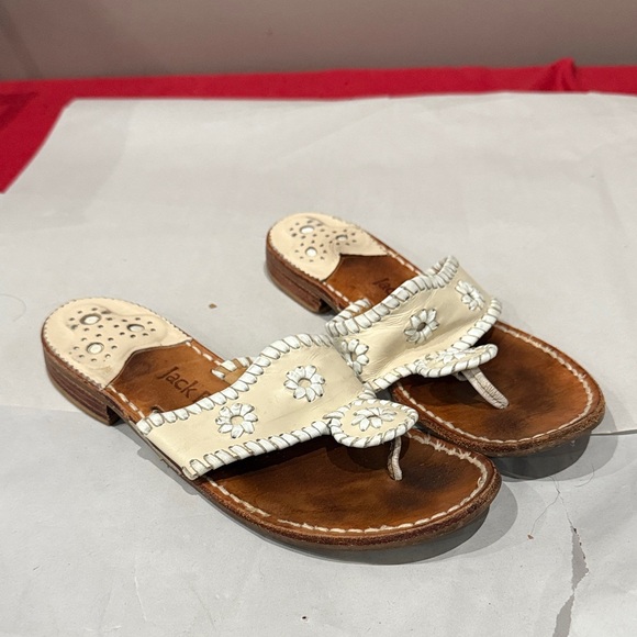 Jack Rogers Shoes - Jack Rogers Cream and Brown Sandals